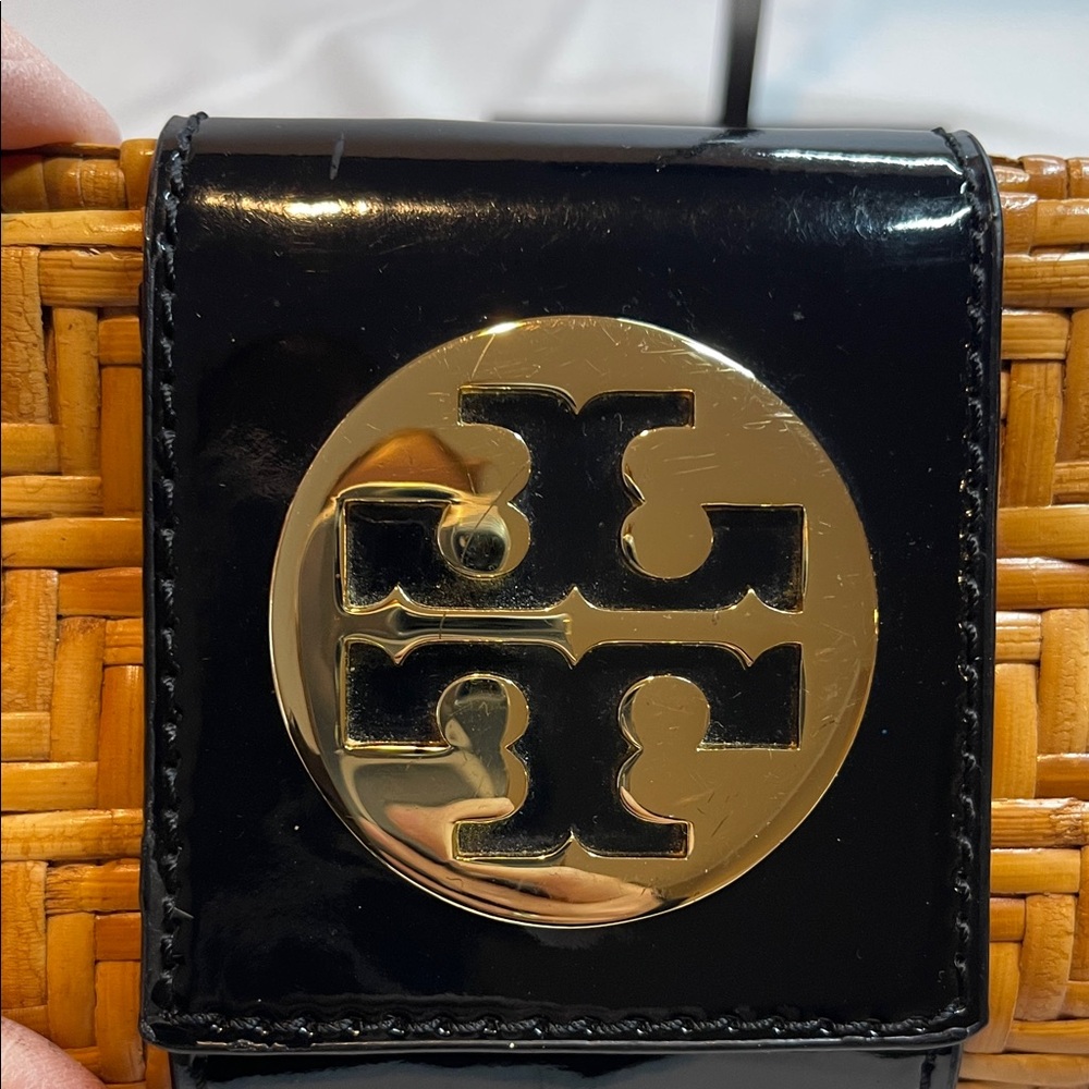 Tory Burch Bamboo Rattan Clutch with leather strap - Picture 10 of 12